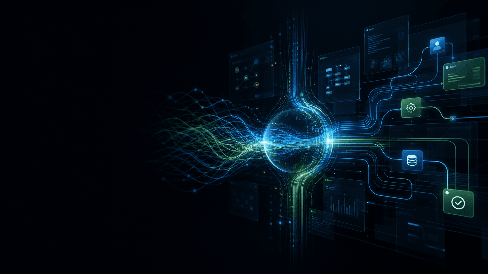 A complex network of systems resolving into one elegant technological solution