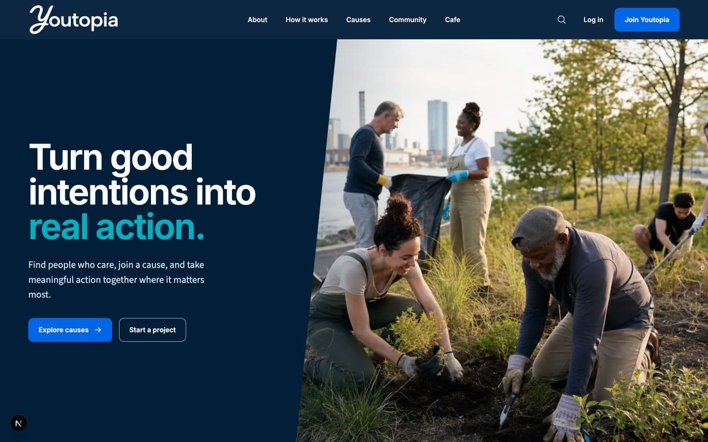 People volunteering together in the redesigned Youtopia experience